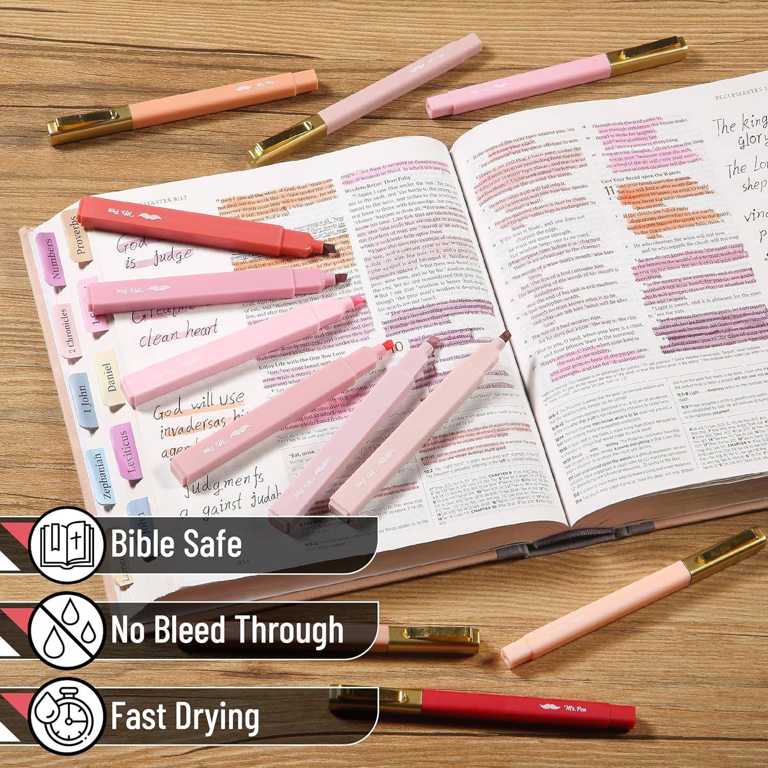 No Bleed Pink Highlighters & Pens for Bibles - 12 Pack - Premium Art supplies from Mr. Pen - Just $11.95! Shop now at Pat's Monograms
