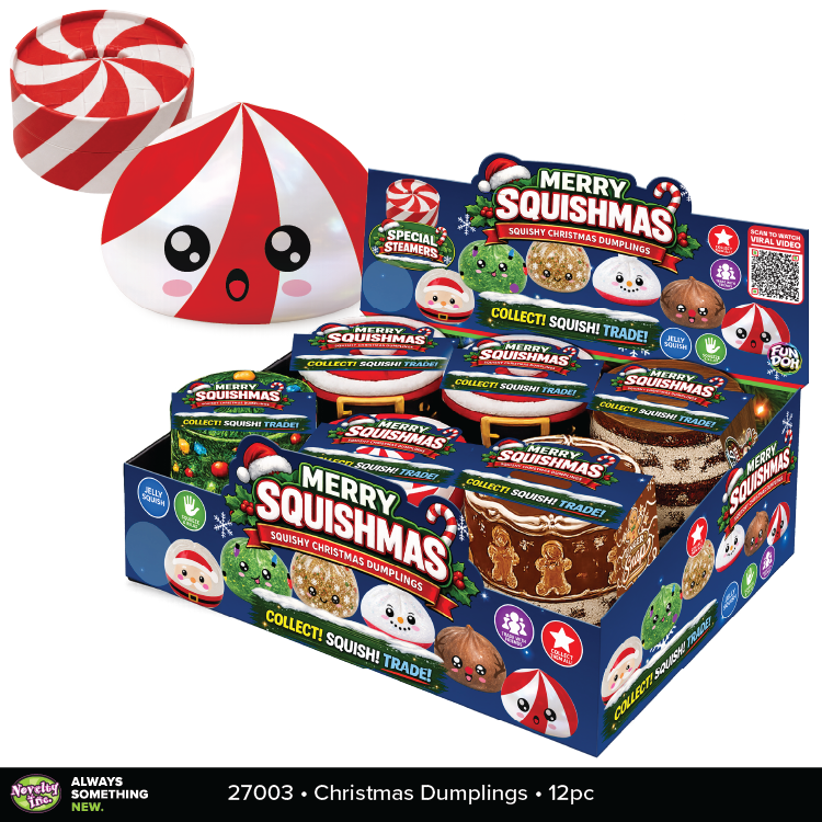 Fun Doh Christmas Dumpling Squishy Toy 12pc Holiday Display — Novelty Brands