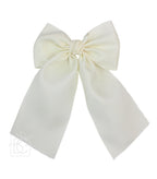 OPAQUE SATIN BOW W/ EURO KNOT & TAILS  ON AN ALLIGATOR CLIP - Premium Hairbows from Beyond Creations, LLC - Just $19.95! Shop now at Pat's Monograms