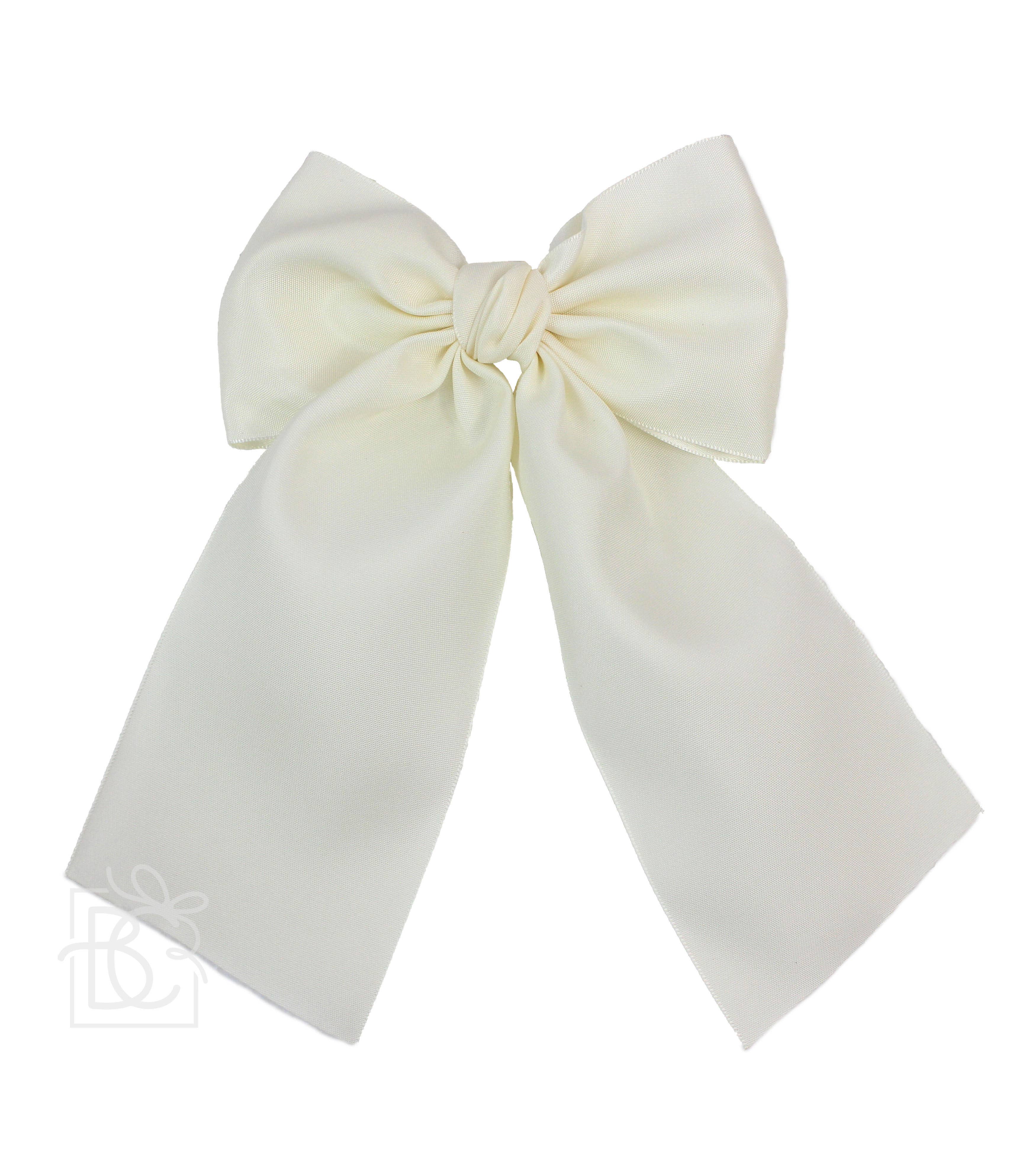 OPAQUE SATIN BOW W/ EURO KNOT & TAILS  ON AN ALLIGATOR CLIP - Premium Hairbows from Beyond Creations, LLC - Just $19.95! Shop now at Pat's Monograms