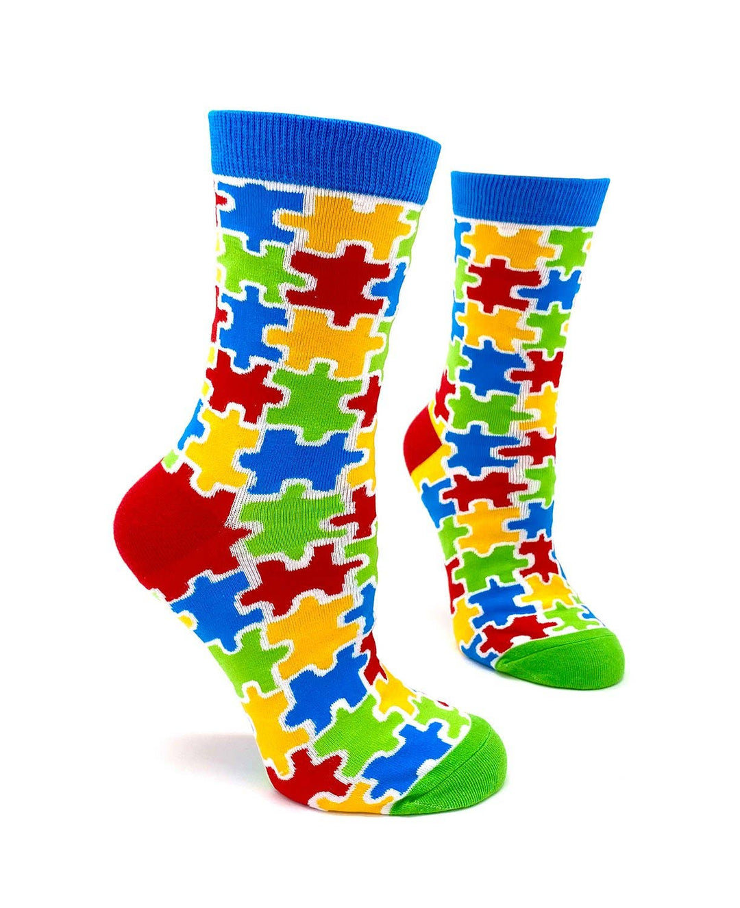 Colorful Autism Awareness Puzzle Pieces Women's Crew Socks - Premium socks from Fabdaz - Just $12.95! Shop now at Pat's Monograms