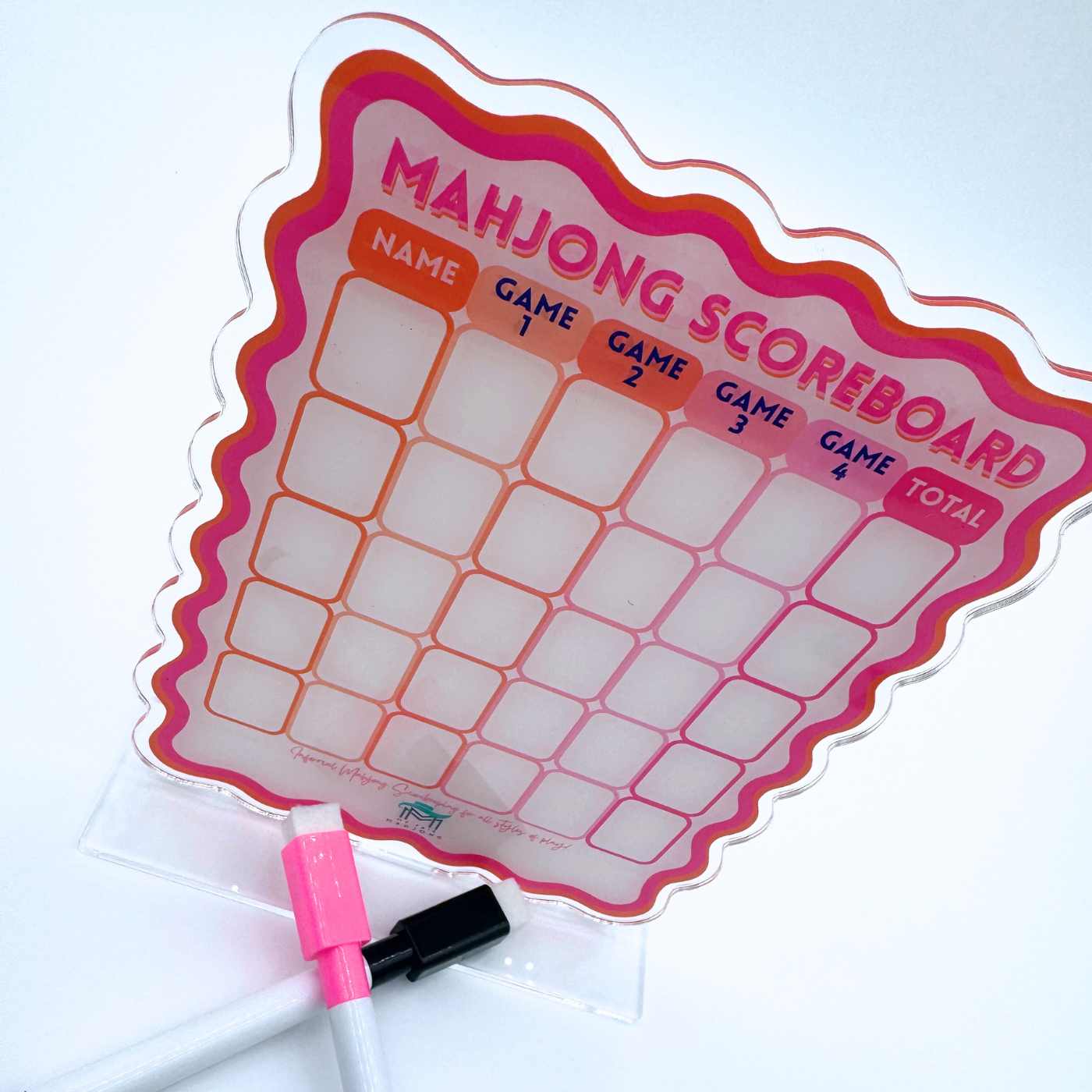Mahjong Scoreboard (2 color combos) | Scalloped Dry Erase Board with Stand & Markers - Premium Mahjong from My Fair Mahjong - Just $30! Shop now at Pat's Monograms