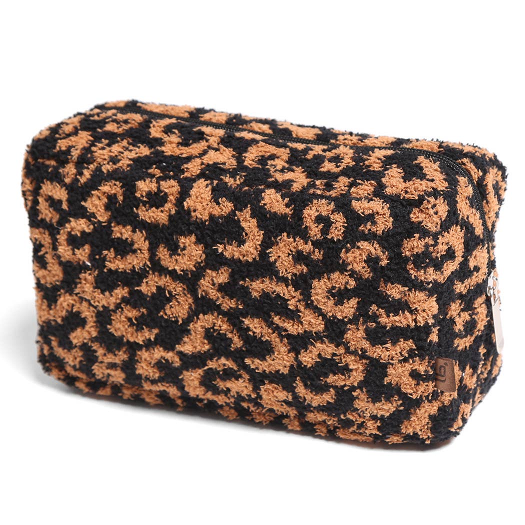 Large Leopard Print Luxury Soft Travel Pouch - Premium Cosmetic Bag from Fashion City - Just $19.95! Shop now at Pat's Monograms