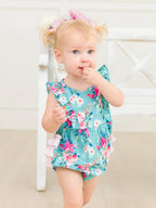 Baby Girls Fancy Me Floral Sleeveless Waterfall Bubble Romper with Signature Rear Ruffles - Premium Baby & Toddler Outfits from RuffleButts + RuggedButts - Just $42.95! Shop now at Pat's Monograms