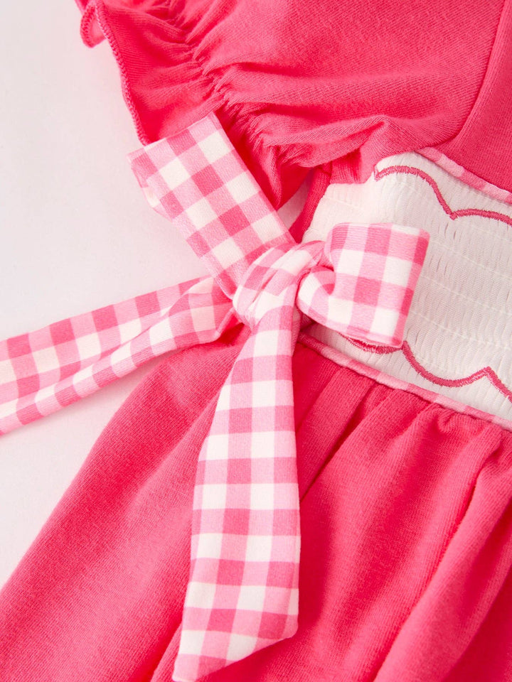 Hot Pink Smocked Cross Bishop Dress - Premium Baby & Toddler Dresses from Rylee Faith Designs - Just $26.95! Shop now at Pat's Monograms