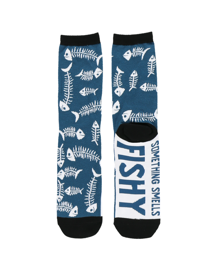 Something's Fishy Crew Sock - Premium Socks from Lazy One - Just $9.95! Shop now at Pat's Monograms