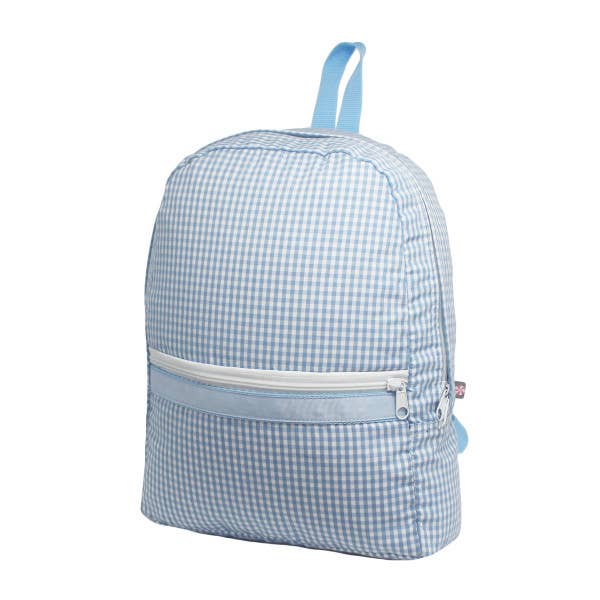 Baby Blue Gingham Medium Backpack - Premium Backpack from Mint - Just $34.95! Shop now at Pat's Monograms