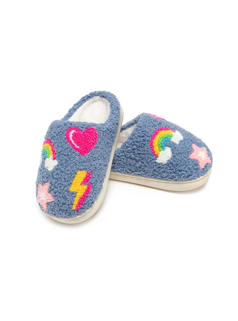 Indoor / Outdoor Slippers - Kids - Iconic Symbols - Blue - Premium houseshoes from Living Royal - Just $22.95! Shop now at Pat's Monograms