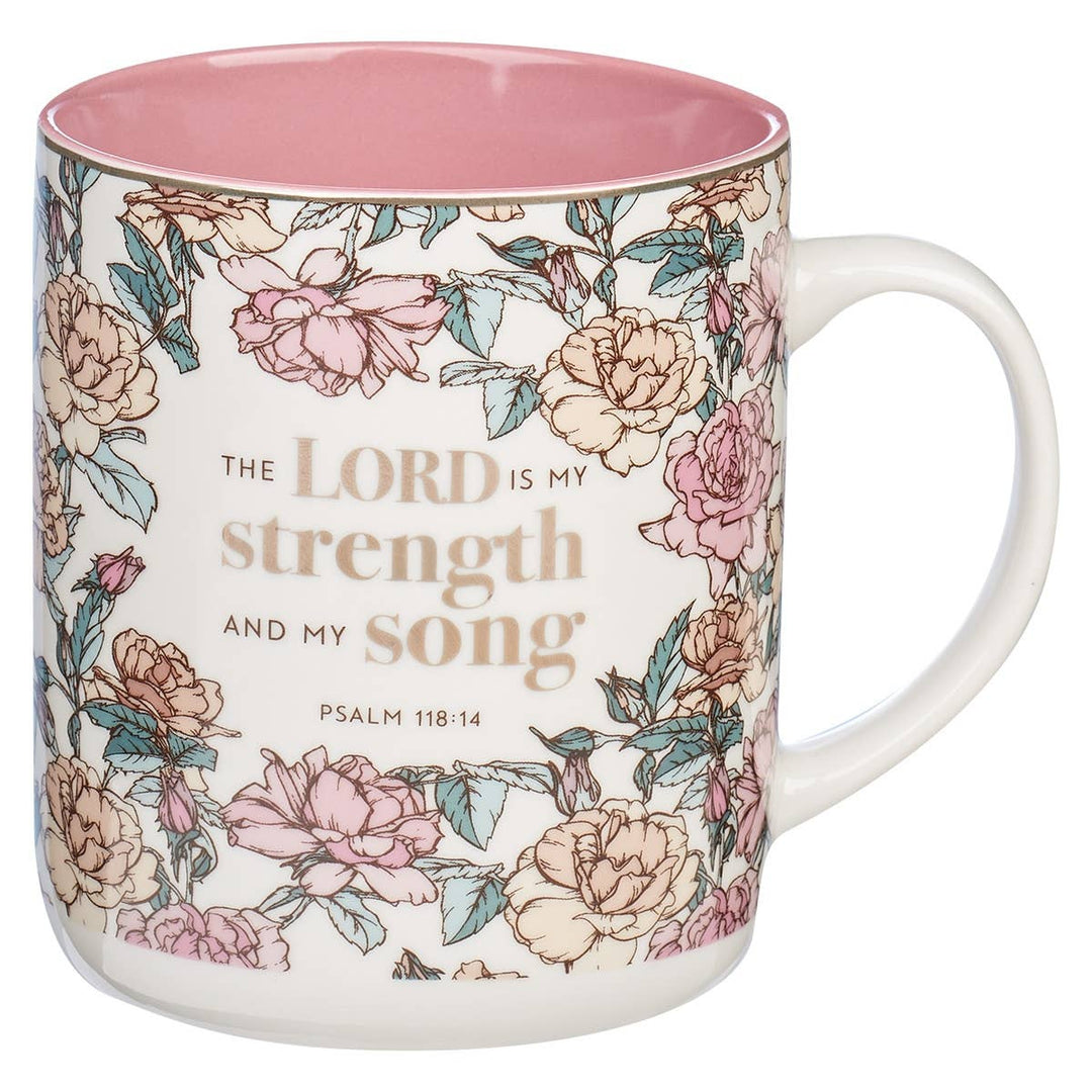 Mug My White/Pink Roses Strength & My Song Ps. 118:14 - Premium Christian Gift Items from Christian Art Gifts - Just $10.95! Shop now at Pat's Monograms