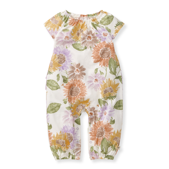 Sweet Sunflowers Jumpsuit - Premium Baby & Toddler Outfits from Burt's Bees Baby - Just $20! Shop now at Pat's Monograms