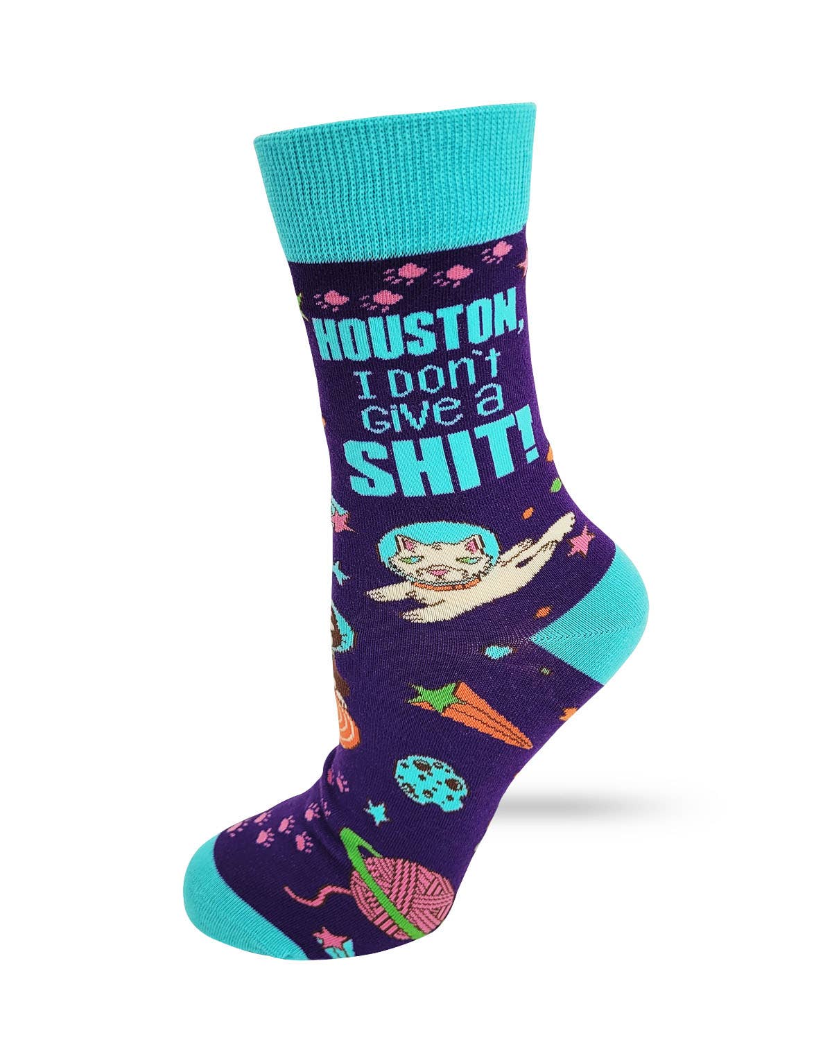 Houston I Don't Give a Shit Women's Crew Socks - Premium socks from Fabdaz - Just $11.95! Shop now at Pat's Monograms