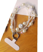 KEYCHAIN PEARL CRYSTAL WRIST STRAP PHONE HOLDER - Premium Accessories from DESHENG ENTERPRISE - Just $14.95! Shop now at Pat's Monograms
