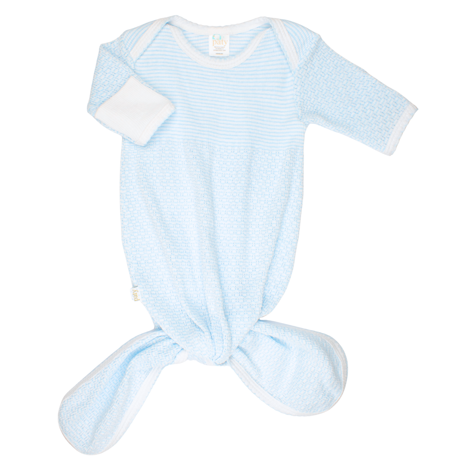 Paty Knit Knotted Overlap Shoulder Gown