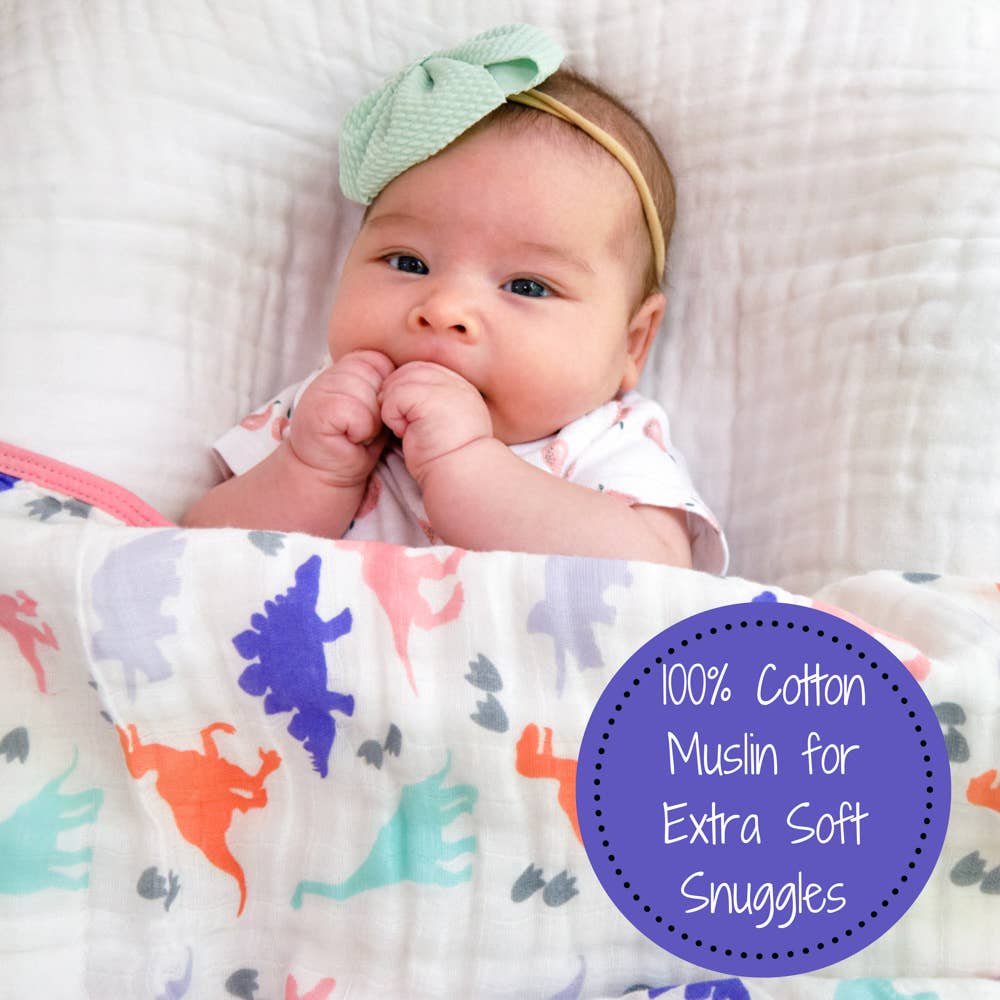 Rawr-Some Girly Baby Toddler Muslin Blanket - Premium Baby Blanket from LollyBanks - Just $29.95! Shop now at Pat's Monograms