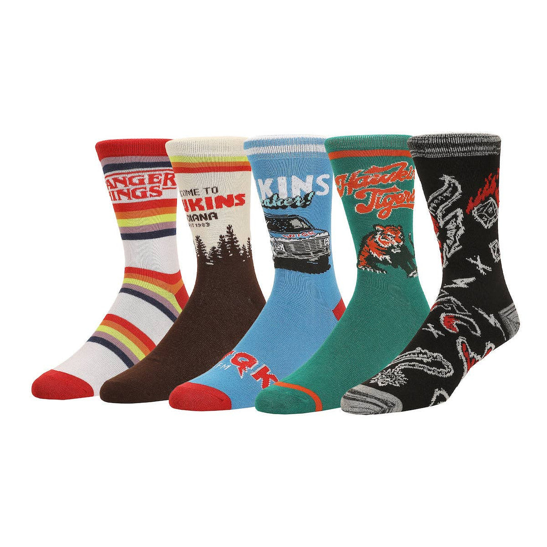 Stranger Things Logo, Icon Colorful Mens Casual Crew 5 Pack - Premium Socks from Bioworld Merchandising - Just $24.95! Shop now at Pat's Monograms