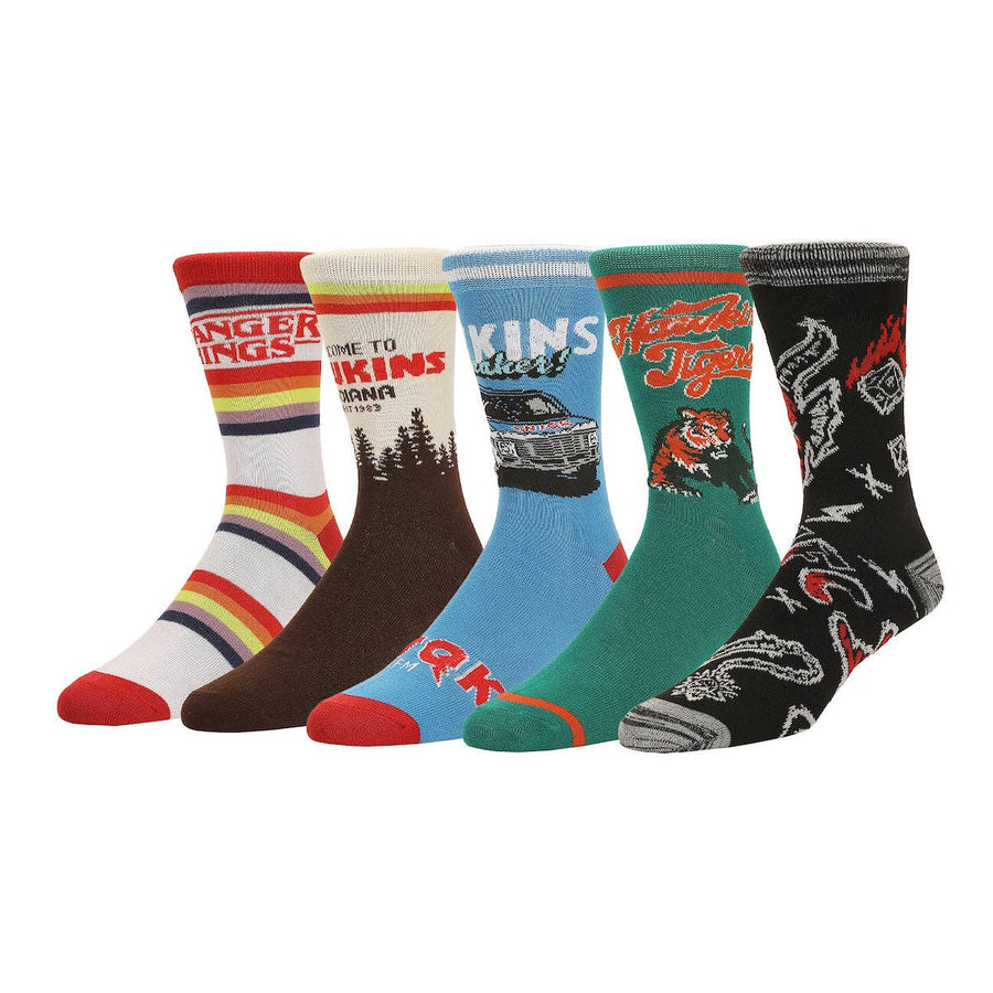Stranger Things Logo, Icon Colorful Mens Casual Crew 5 Pack - Premium Socks from Bioworld Merchandising - Just $24.95! Shop now at Pat's Monograms