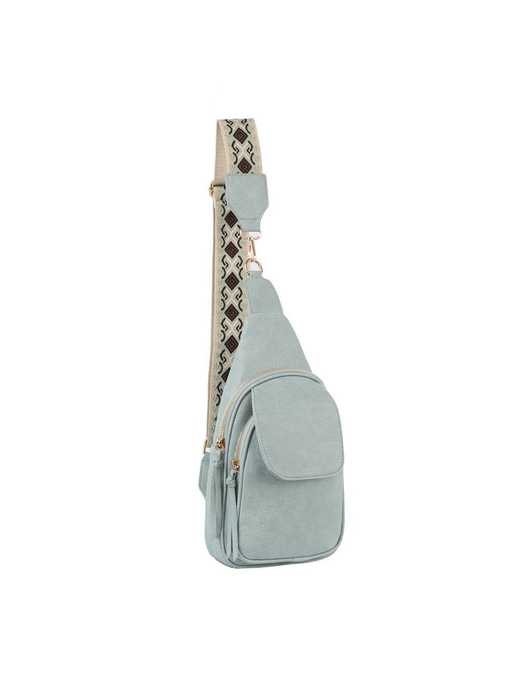 Flap front double zip sling backpack - Premium handbag from Handbag Factory Corp - Just $37.95! Shop now at Pat's Monograms