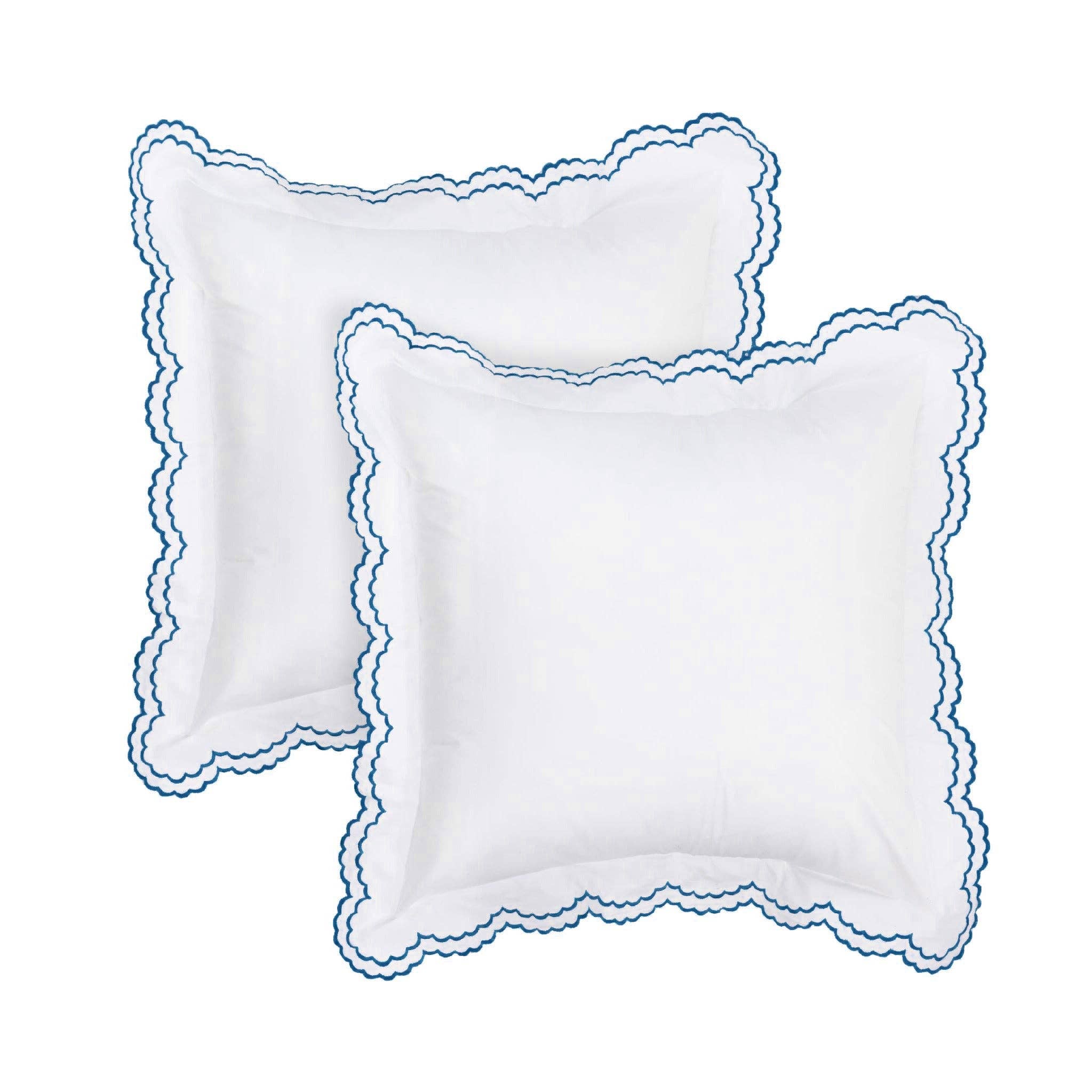 Double Scallop Embroidered Percale Euro Sham Pair - Premium Home Textiles from Mélange Home - Just $48.95! Shop now at Pat's Monograms