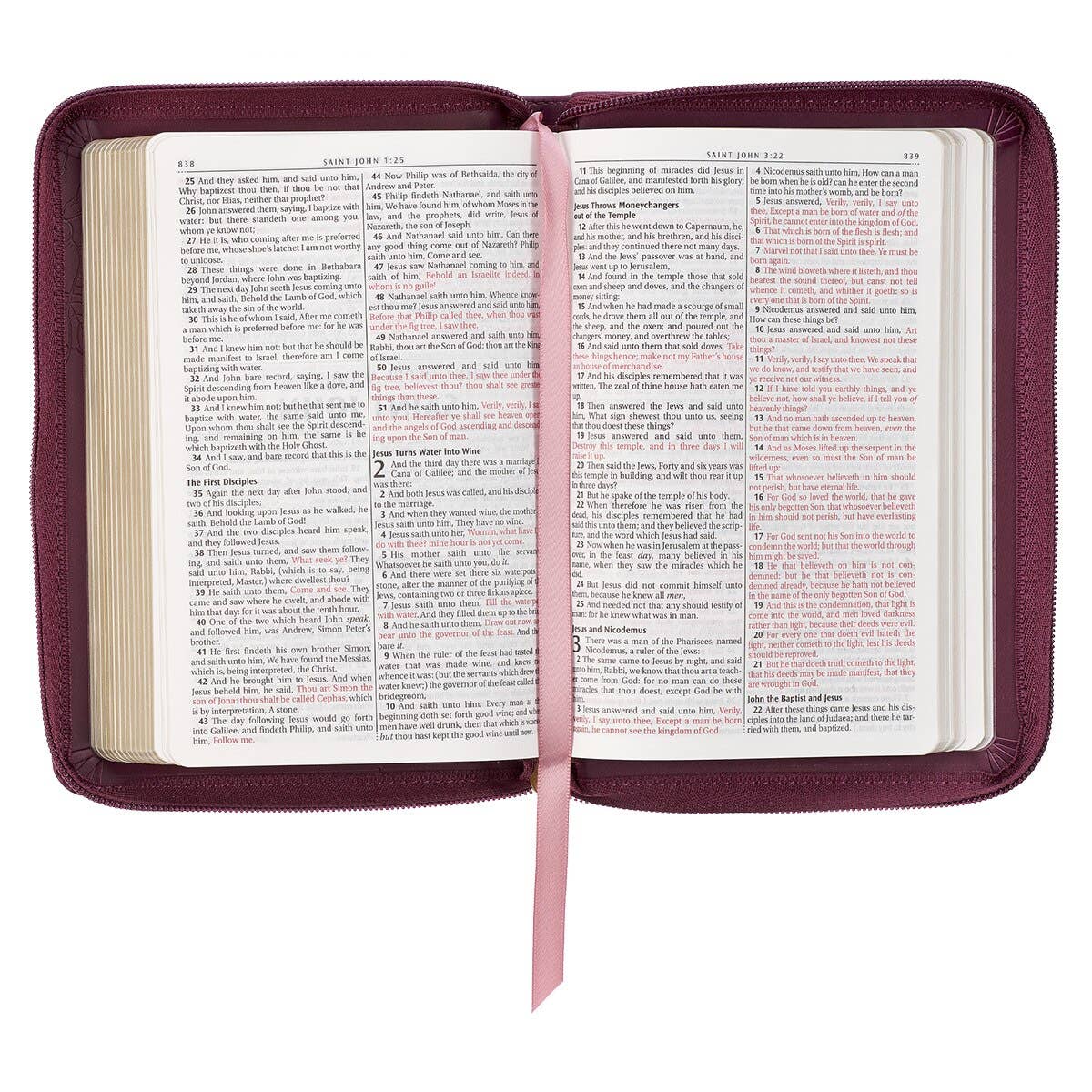 KJV Bible Compact Faux Leather, Merlot w/zipper - Premium Bible from Christian Art Gifts - Just $24.99! Shop now at Pat's Monograms