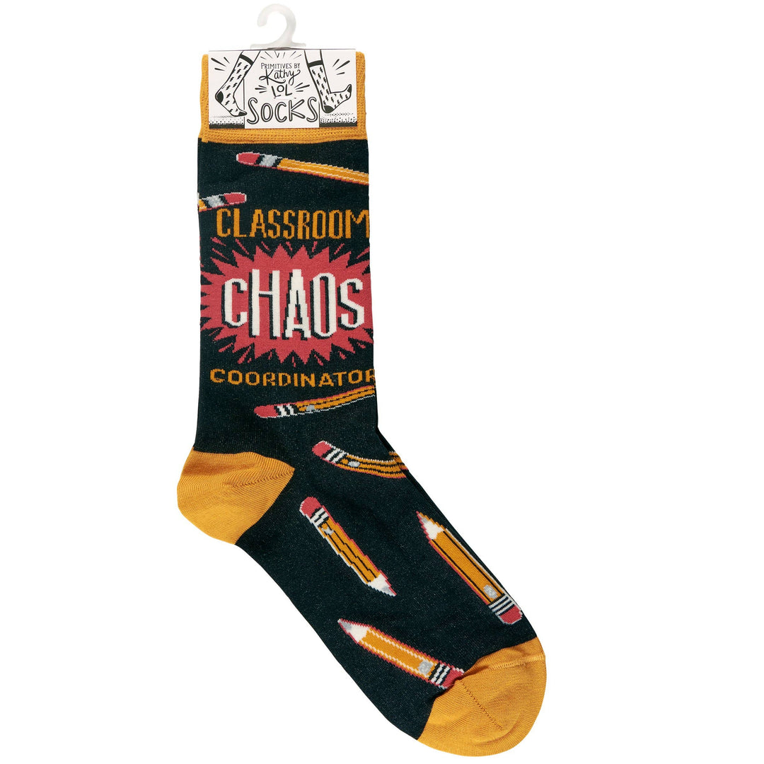 Classroom Chaos Socks - Premium Socks from Primitives by Kathy - Just $10.95! Shop now at Pat's Monograms