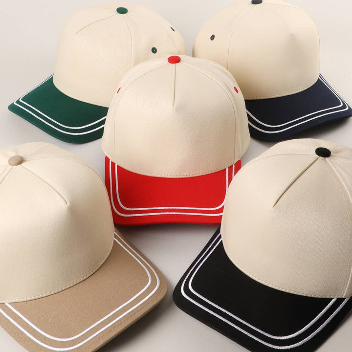 Double Stitched Plain Two Tone Canvas Cotton Trucker Hat - Premium hats from Fashion City - Just $15! Shop now at Pat's Monograms