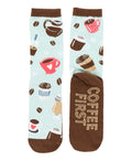 Coffee First Adult Crew Sock - Premium Socks from Lazy One - Just $9.95! Shop now at Pat's Monograms
