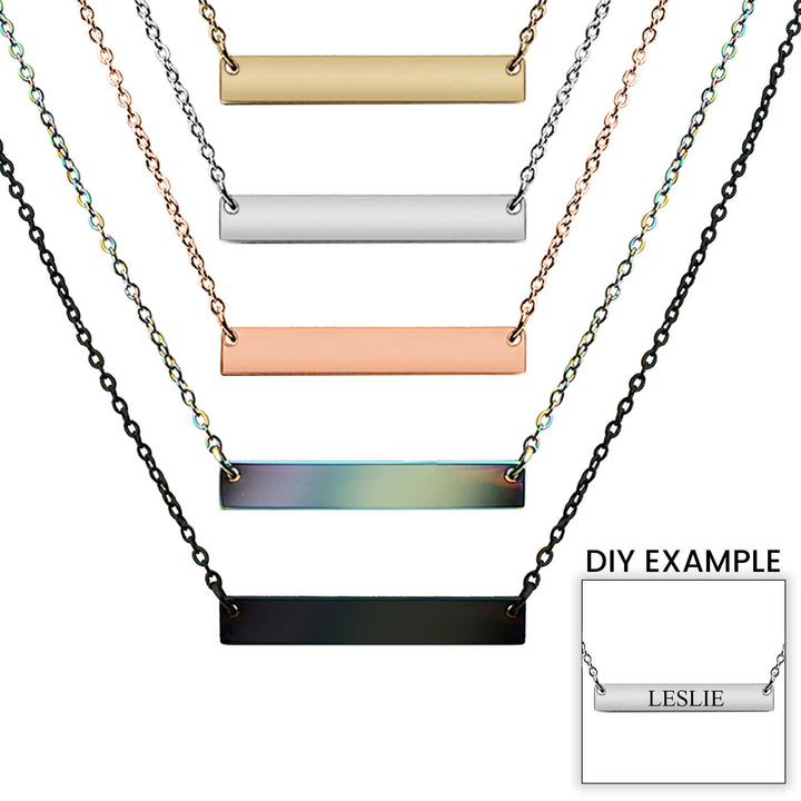 Stainless Steel Blank Bar Necklace - Premium Jewelry from WJW - Just $24.95! Shop now at Pat's Monograms