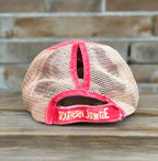 GIRLS High Ponytail Hat with Beige Mesh - Premium baseball cap from GRACE+EMMA by Southern Grace - Just $8.95! Shop now at Pat's Monograms