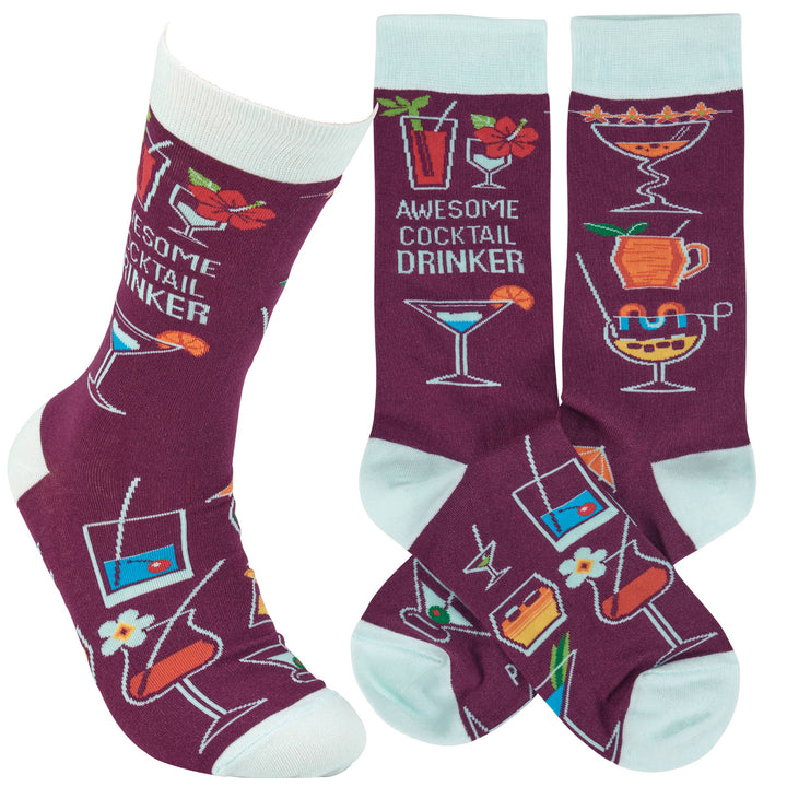 Awesome Cocktail Drinker Socks - Premium Socks from Primitives by Kathy - Just $11.50! Shop now at Pat's Monograms