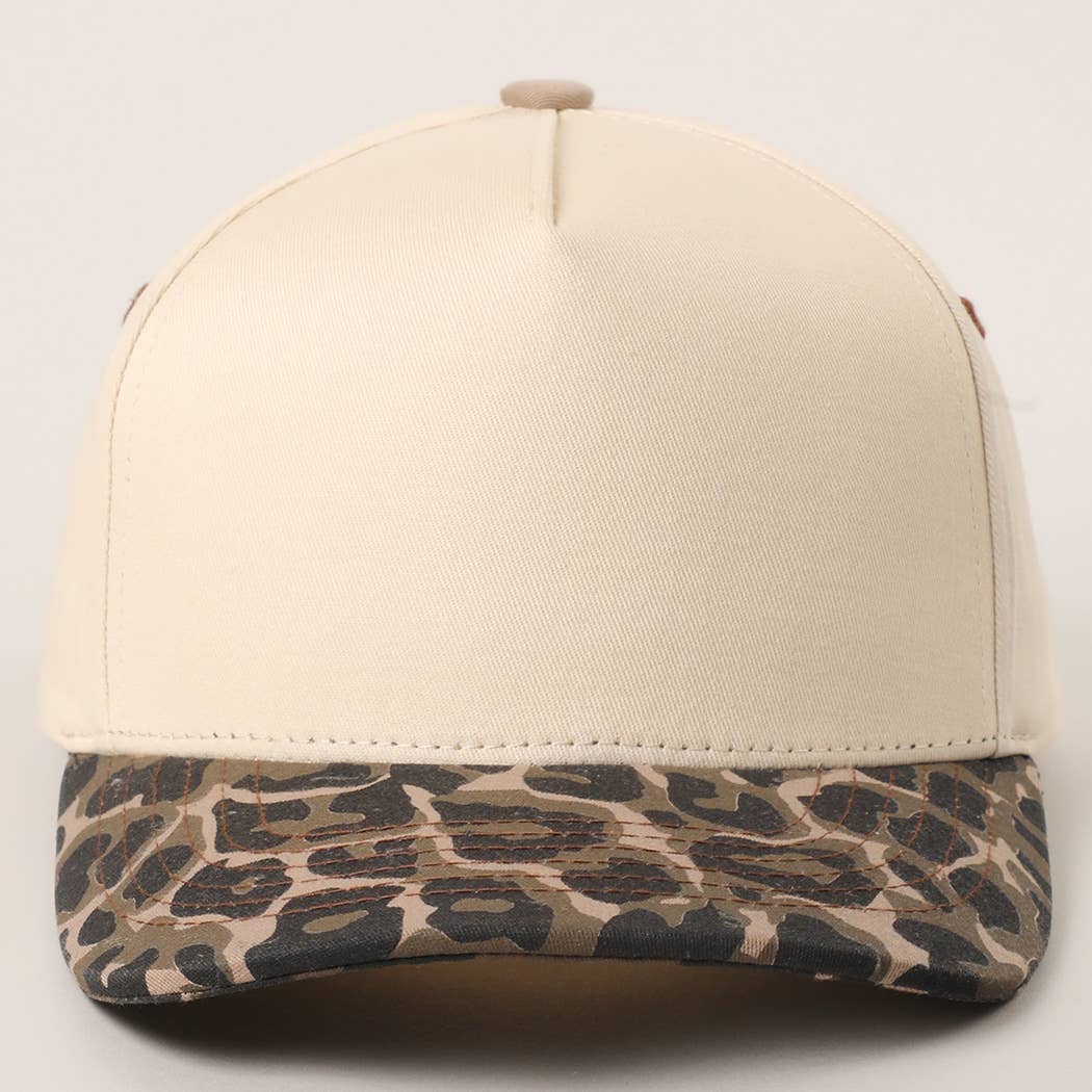 Two Tone Leopard Printed Canvas Trucker Hat - Premium Trucker Cap from Fashion City - Just $15! Shop now at Pat's Monograms