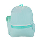 Mint Seersucker Medium Backpack w/ Pocket - Premium Backpack from Mint - Just $34.95! Shop now at Pat's Monograms