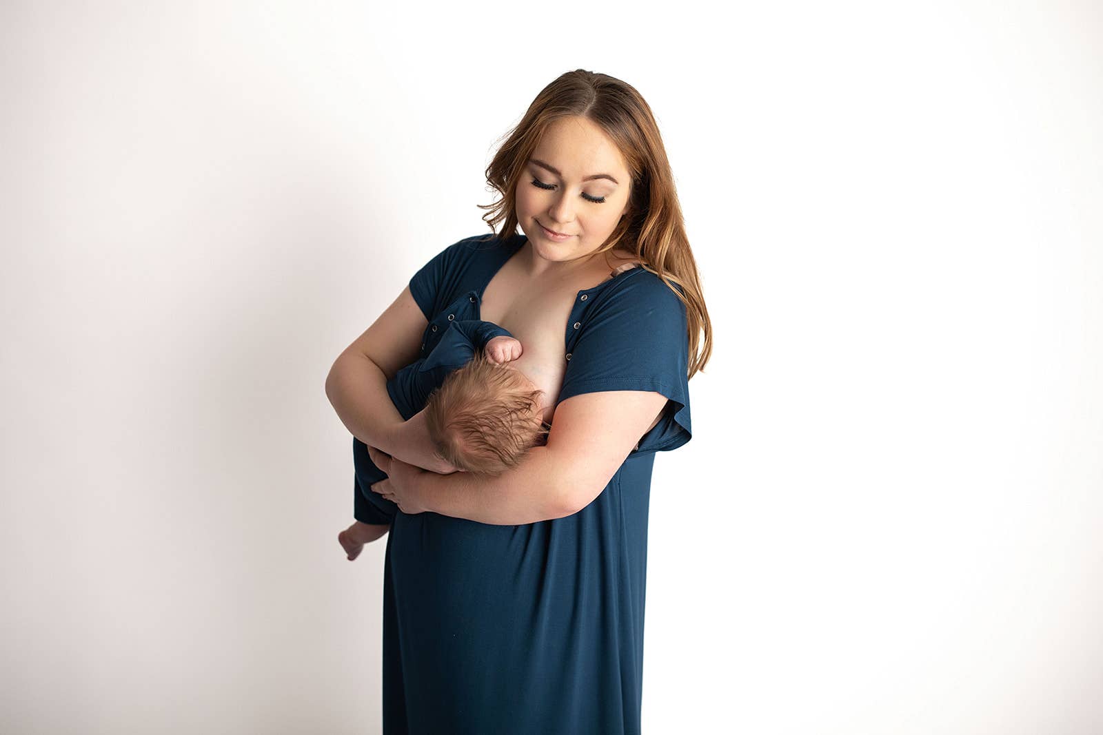Navy Blue Maternity Mommy Labor and Delivery/ Nursing Gown - Premium nursing & Feeding from Three Little Tots - Just $36.95! Shop now at Pat's Monograms