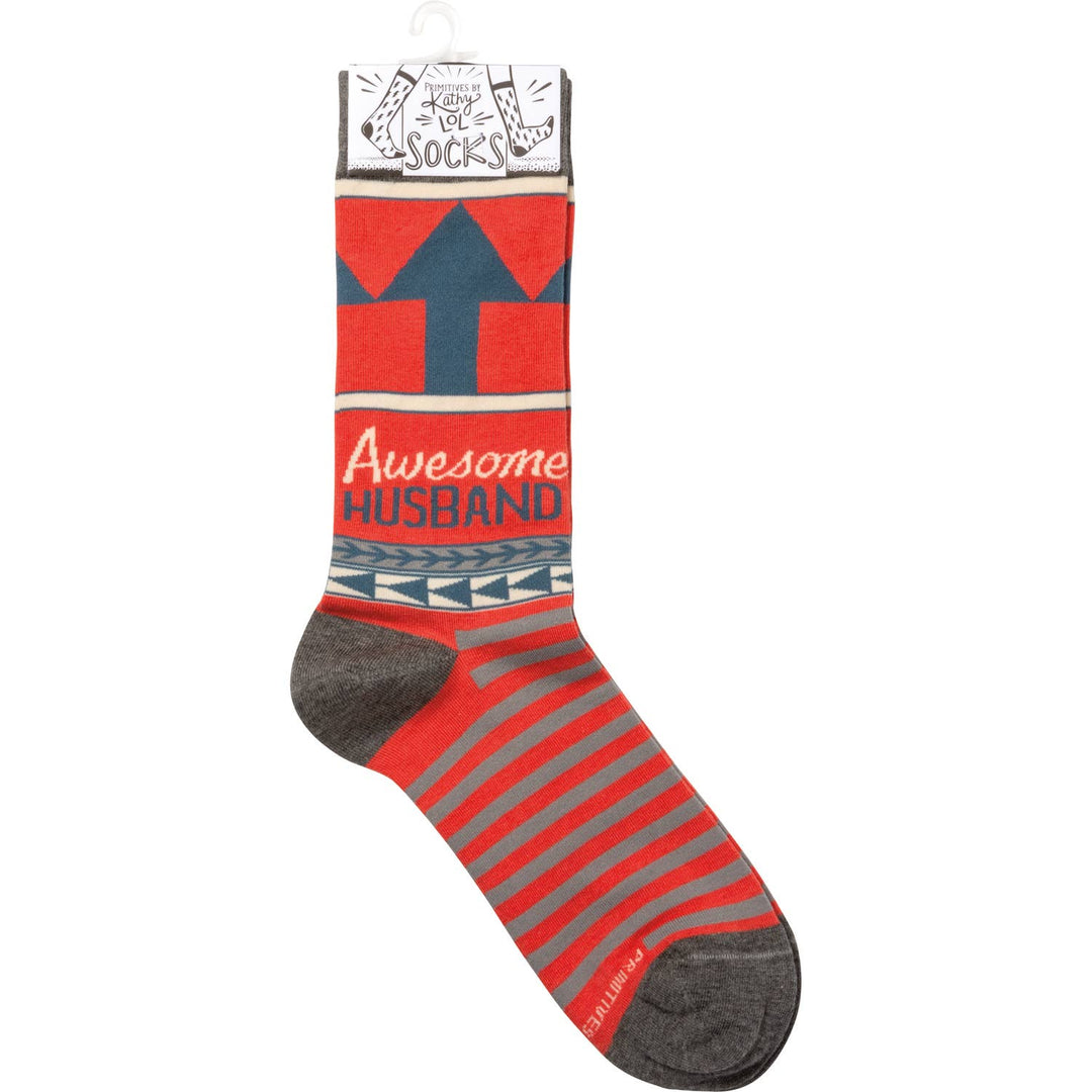 Awesome Husband Socks - Premium Socks from Primitives by Kathy - Just $11.50! Shop now at Pat's Monograms