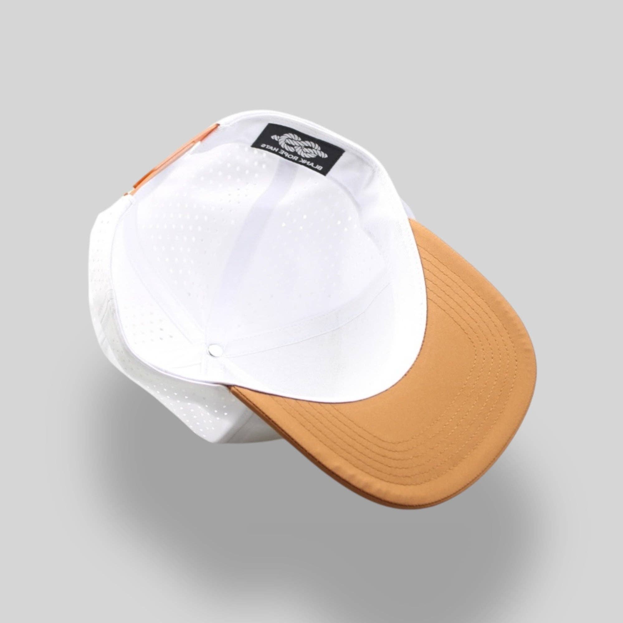 Perforated Structured White-Burnt Orange / White-Orange Rope - XL - Premium Hats & Caps from Blank Rope Hats - Just $19.95! Shop now at Pat's Monograms