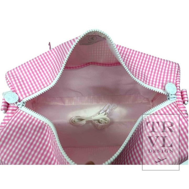 Weekender - Gingham Pink Duffel Bag - Premium  from TRVL Design - Just $84.95! Shop now at Pat's Monograms