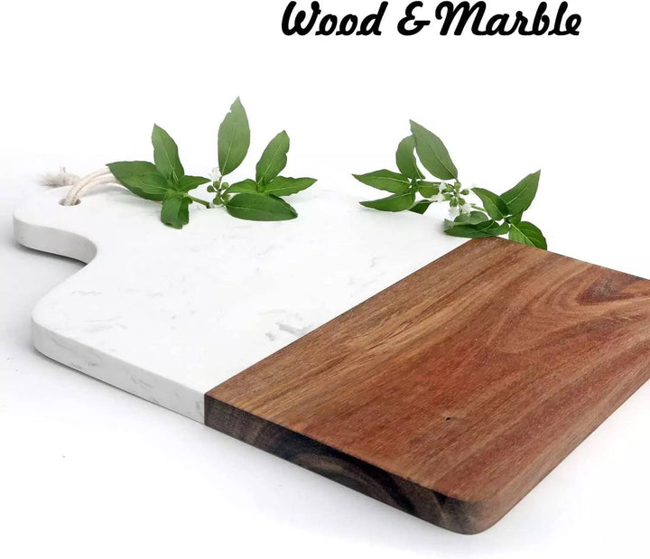 Natural Acacia Wood And Marble Chopping Board - Premium Cutting Boards from SINT - Just $28.95! Shop now at Pat's Monograms