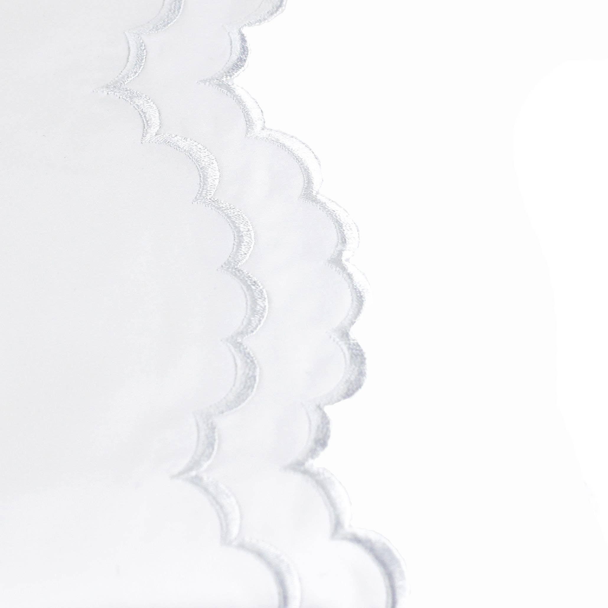 Double Scallop Embroidered Percale Euro Sham Pair - Premium Home Textiles from Mélange Home - Just $48.95! Shop now at Pat's Monograms