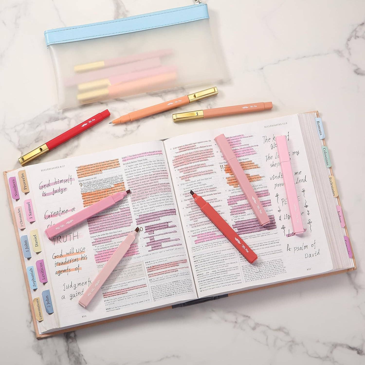 No Bleed Pink Highlighters & Pens for Bibles - 12 Pack - Premium Art supplies from Mr. Pen - Just $11.95! Shop now at Pat's Monograms