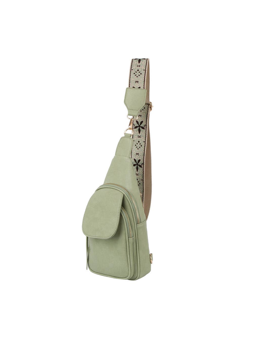 Flap front double zip sling backpack - Premium handbag from Handbag Factory Corp - Just $37.95! Shop now at Pat's Monograms