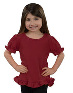 Infant Toddler Short Sleeve Girls Ruffle Top Blank Frill Tee - Premium Baby & Toddler Tops from MONAG - Just $15! Shop now at Pat's Monograms