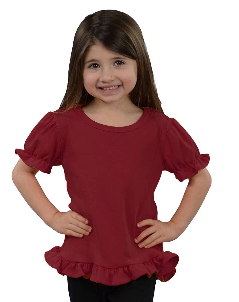 Infant Toddler Short Sleeve Girls Ruffle Top Blank Frill Tee - Premium Baby & Toddler Tops from MONAG - Just $15! Shop now at Pat's Monograms