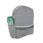 Grey Seersucker Medium Backpack w/ Pocket - Premium Backpack from Mint - Just $34.95! Shop now at Pat's Monograms