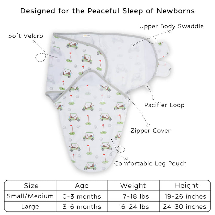 Golf A Round Baby Sleep Swaddle 100% Organic Cotton - Premium Swaddle from LollyBanks - Just $15.95! Shop now at Pat's Monograms