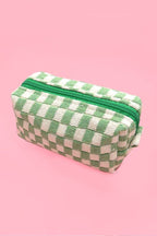 CHECKER MAKEUP COSMETIC POUCH BAG - Premium Cosmetic Bag from JOSSLYN by Wall to Wall - Just $7.45! Shop now at Pat's Monograms