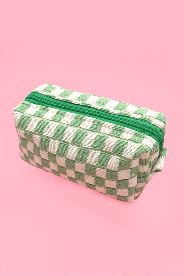 CHECKER MAKEUP COSMETIC POUCH BAG - Premium Cosmetic Bag from JOSSLYN by Wall to Wall - Just $7.45! Shop now at Pat's Monograms