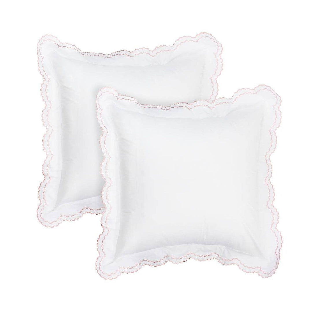 Double Scallop Embroidered Percale Euro Sham Pair - Premium Home Textiles from Mélange Home - Just $48.95! Shop now at Pat's Monograms