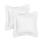 Double Scallop Embroidered Percale Euro Sham Pair - Premium Home Textiles from Mélange Home - Just $48.95! Shop now at Pat's Monograms