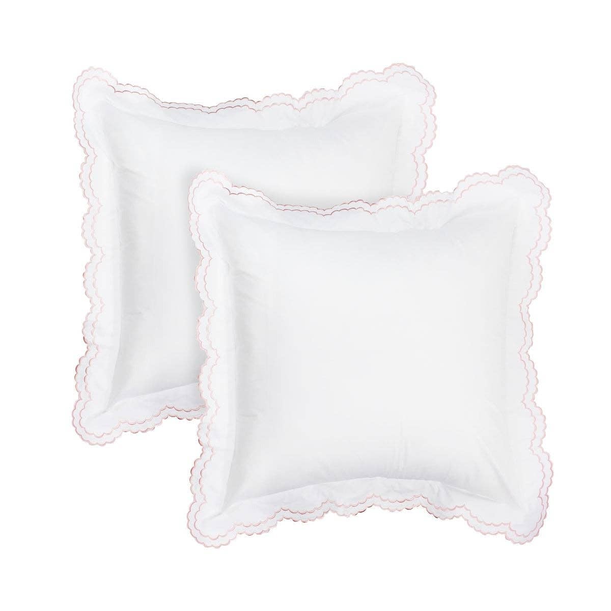 Double Scallop Embroidered Percale Euro Sham Pair - Premium Home Textiles from Mélange Home - Just $48.95! Shop now at Pat's Monograms