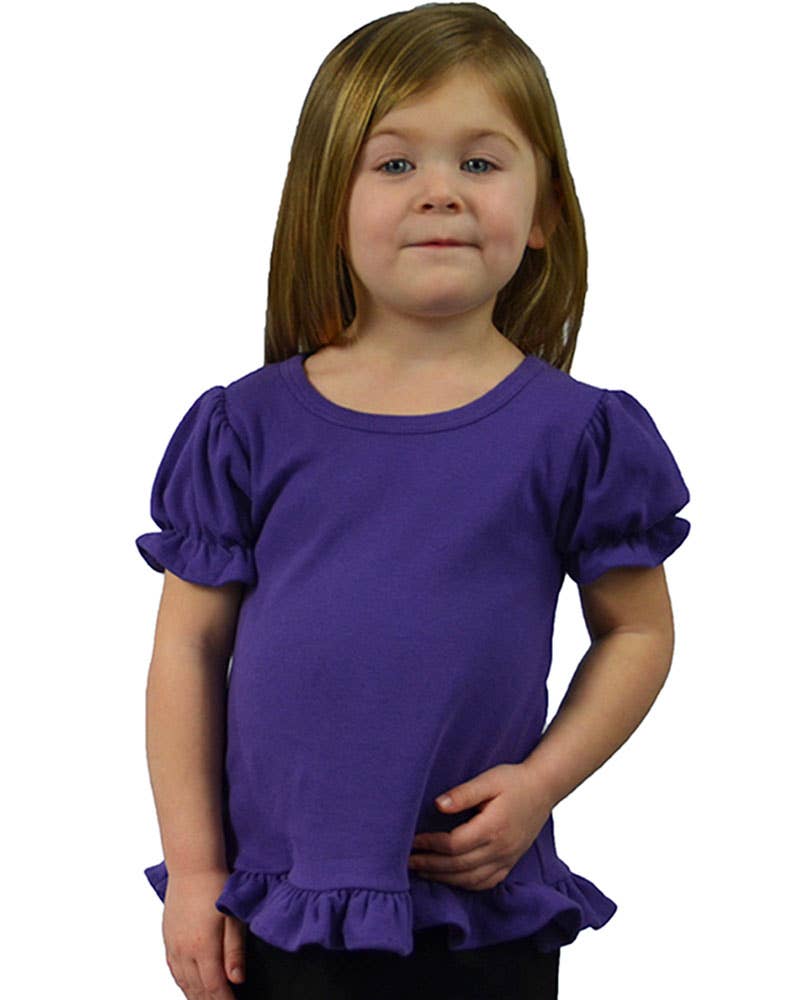 Infant Toddler Short Sleeve Girls Ruffle Top Blank Frill Tee - Premium Baby & Toddler Tops from MONAG - Just $15! Shop now at Pat's Monograms