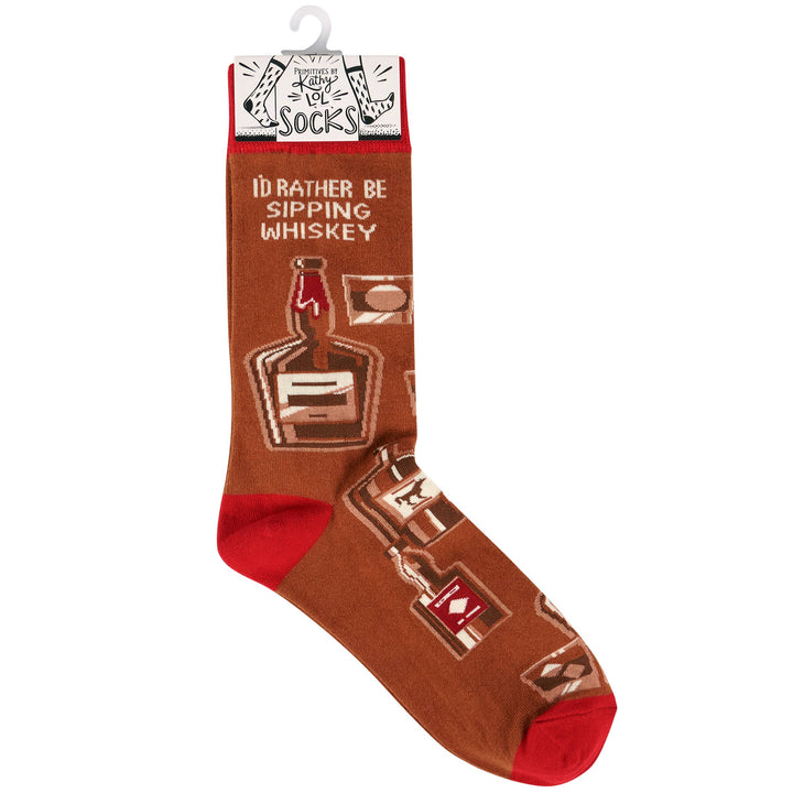 Rather Be Sipping Whiskey Socks - Premium Socks from Primitives by Kathy - Just $11.50! Shop now at Pat's Monograms
